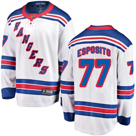 Youth New York Rangers 77 Phil Esposito Fanatics Branded White Away Breakaway NHL Jersey