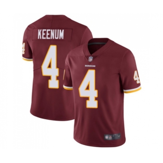 Men's Washington Redskins 4 Case Keenum Burgundy Red Team Color Vapor Untouchable Limited Player Football Jerseys