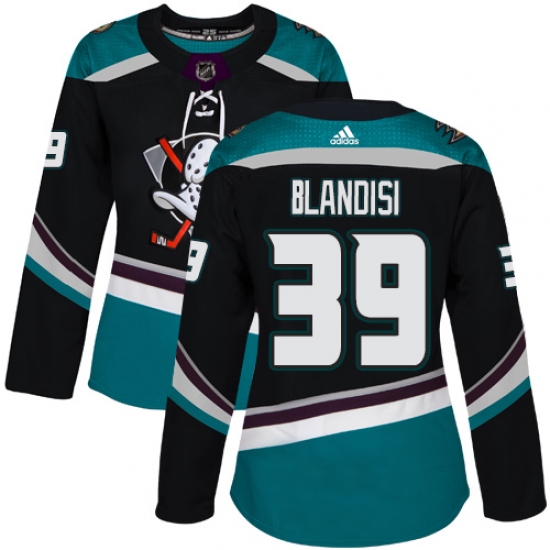 Women's Adidas Anaheim Ducks 39 Joseph Blandisi Authentic Black Teal Third NHL Jersey