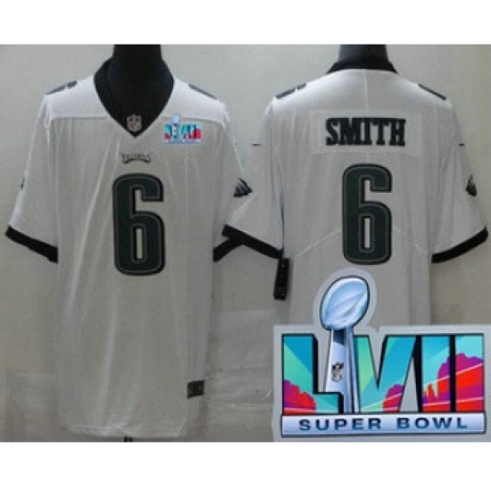 Women's Philadelphia Eagles 6 DeVonta Smith Limited White Super Bowl LVII Vapor Jersey