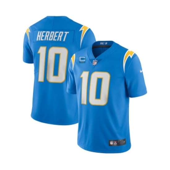 Men's Los Angeles Chargers 2022 10 Justin Herbert Blue With 2-star C Patch Vapor Untouchable Limited Stitched Jersey