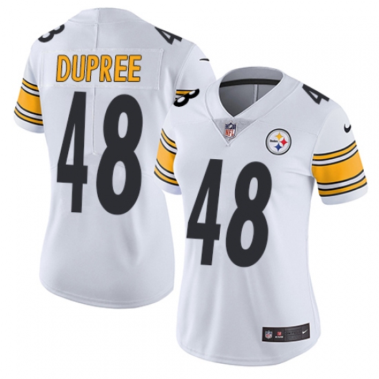 Women's Nike Pittsburgh Steelers 48 Bud Dupree White Vapor Untouchable Limited Player NFL Jersey