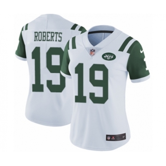 Women's Nike New York Jets 19 Andre Roberts White Vapor Untouchable Limited Player NFL Jersey