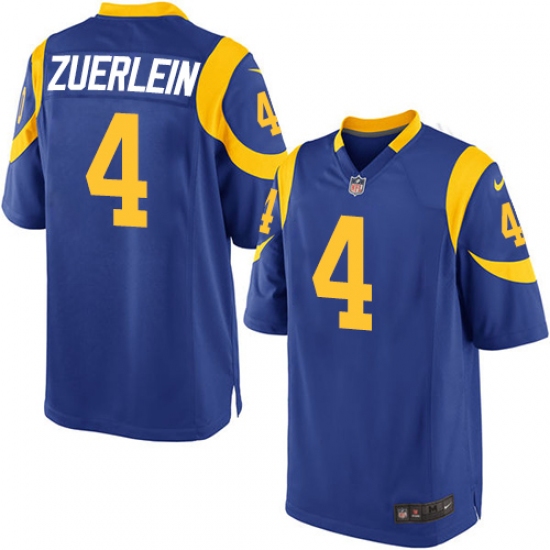 Men's Nike Los Angeles Rams 4 Greg Zuerlein Game Royal Blue Alternate NFL Jersey