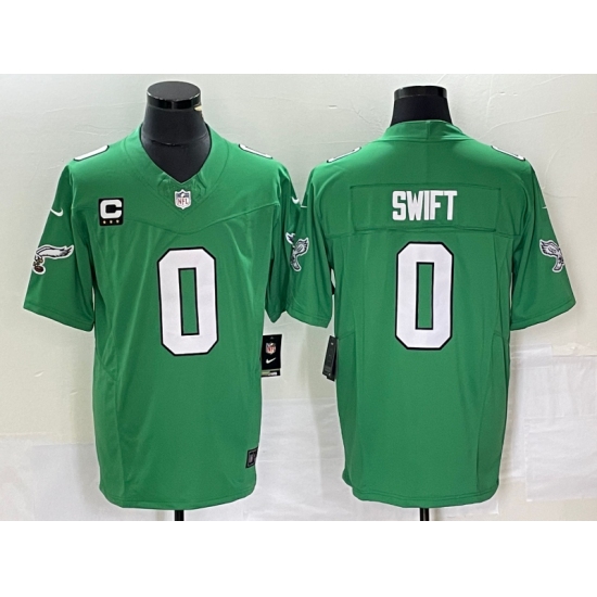 Men's Nike Philadelphia Eagles 0 D'Andre Swift Green 2023 F.U.S.E. Vapor Untouchable C Stitched Football Jersey