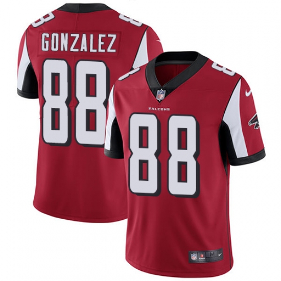 Men's Nike Atlanta Falcons 88 Tony Gonzalez Red Team Color Vapor Untouchable Limited Player NFL Jersey