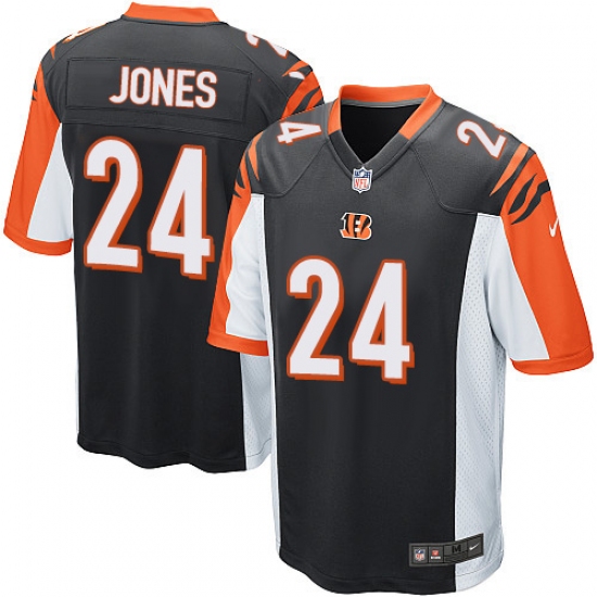 Men's Nike Cincinnati Bengals 24 Adam Jones Game Black Team Color NFL Jersey - Click Image to Close