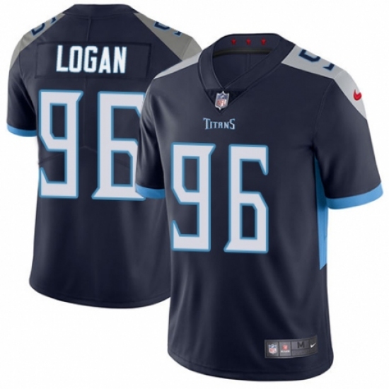 Men's Nike Tennessee Titans 96 Bennie Logan Navy Blue Team Color Vapor Untouchable Limited Player NFL Jersey
