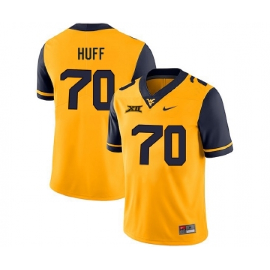 West Virginia Mountaineers 70 Sam Huff Gold College Football Jersey