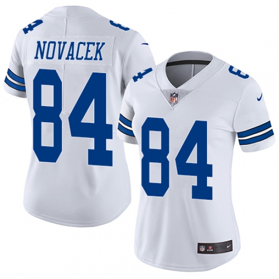 Women's Nike Dallas Cowboys 84 Jay Novacek White Vapor Untouchable Limited Player NFL Jersey