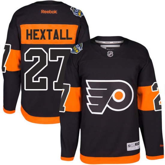 Men's Reebok Philadelphia Flyers 27 Ron Hextall Premier Black 2017 Stadium Series NHL Jersey