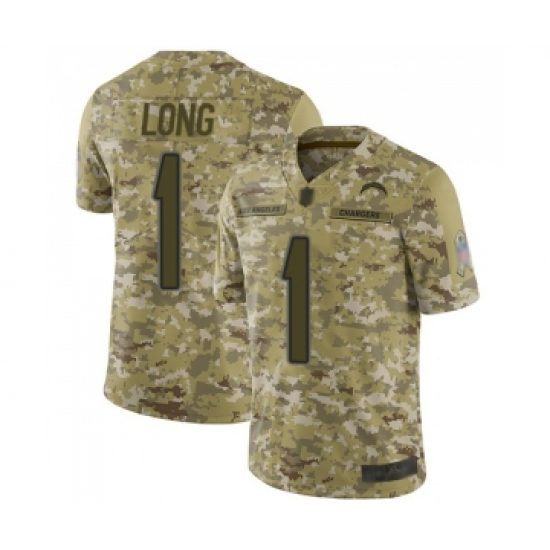Youth Los Angeles Chargers 1 Ty Long Limited Camo 2018 Salute to Service Football Jersey