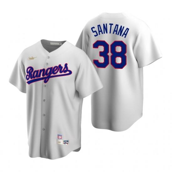 Men's Nike Texas Rangers 38 Danny Santana White Cooperstown Collection Home Stitched Baseball Jersey