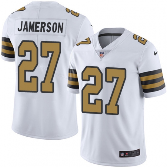 Youth Nike New Orleans Saints 27 Natrell Jamerson Limited White Rush Vapor Untouchable NFL Jersey