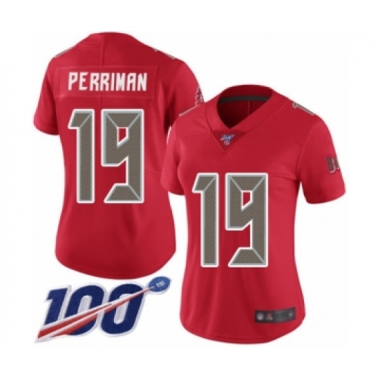Women's Tampa Bay Buccaneers 19 Breshad Perriman Limited Red Rush Vapor Untouchable 100th Season Football Jersey