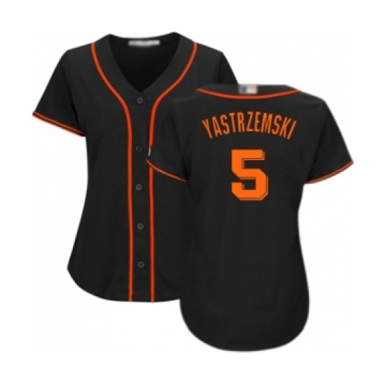 Women's San Francisco Giants 5 Mike Yastrzemski Authentic Black Alternate Cool Base Baseball Player Jersey