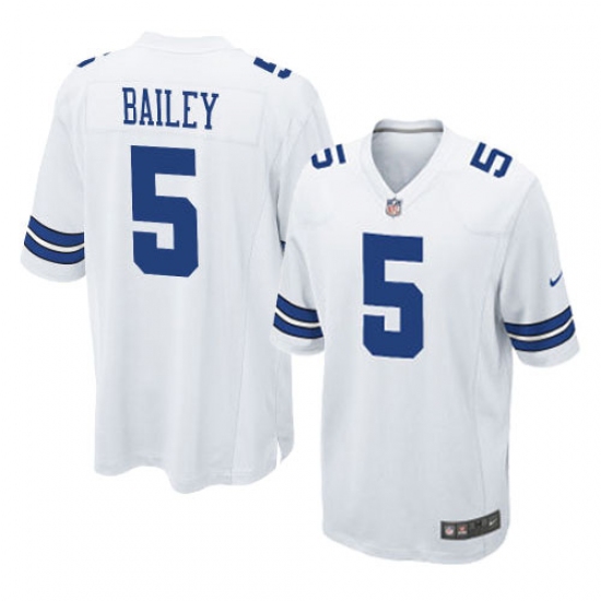 Men's Nike Dallas Cowboys 5 Dan Bailey Game White NFL Jersey