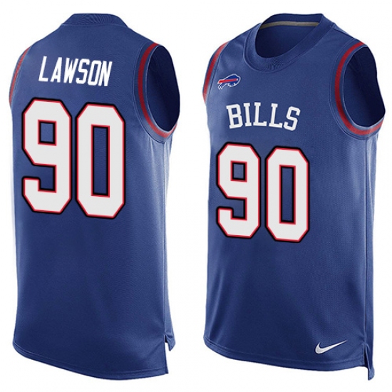 Men's Nike Buffalo Bills 90 Shaq Lawson Limited Royal Blue Player Name & Number Tank Top NFL Jersey