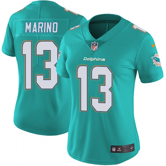 Women's Nike Miami Dolphins 13 Dan Marino Elite Aqua Green Team Color NFL Jersey