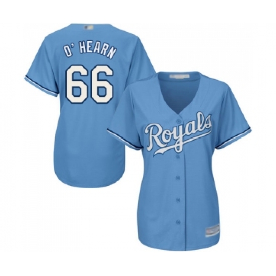 Women's Kansas City Royals 66 Ryan O Hearn Replica Light Blue Alternate 1 Cool Base Baseball Jersey