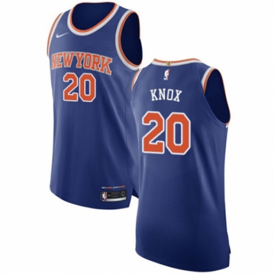 Men's Nike New York Knicks 20 Kevin Knox Authentic Royal Blue NBA Jersey - Icon Edition