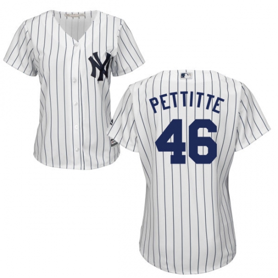Women's Majestic New York Yankees 46 Andy Pettitte Authentic White Home MLB Jersey
