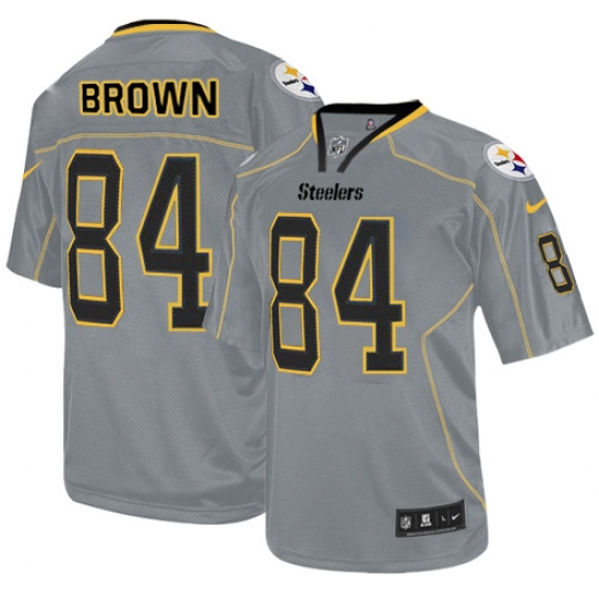 Men's Nike Pittsburgh Steelers 84 Antonio Brown Elite Lights Out Grey NFL Jersey