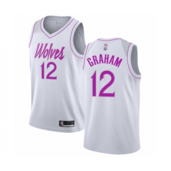 Women's Minnesota Timberwolves 12 Treveon Graham White Swingman Jersey - Earned Edition