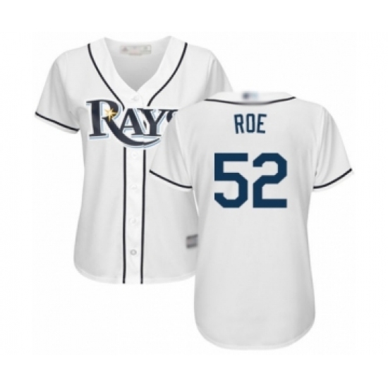 Women's Tampa Bay Rays 52 Chaz Roe Authentic White Home Cool Base Baseball Player Jersey