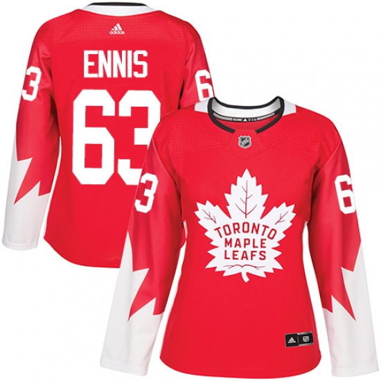 Women's Adidas Toronto Maple Leafs 63 Tyler Ennis Authentic Red Alternate NHL Jersey