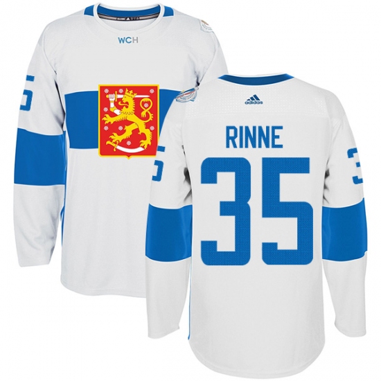 Men's Adidas Team Finland 35 Pekka Rinne Premier White Home 2016 World Cup of Hockey Jersey