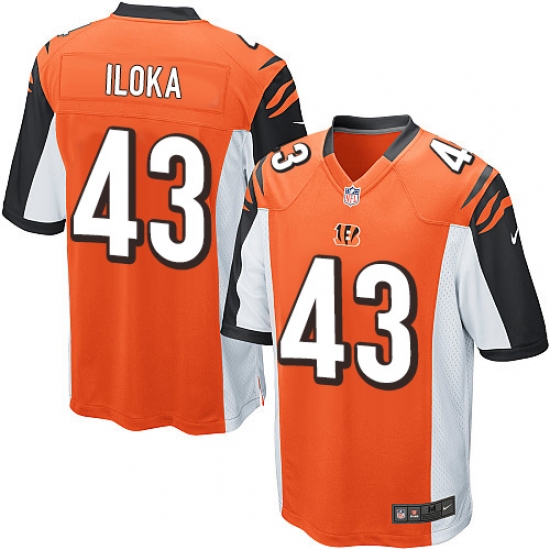 Men's Nike Cincinnati Bengals 43 George Iloka Game Orange Alternate NFL Jersey