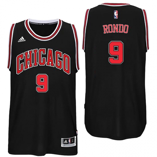 Chicago Bulls 9 Rajon Rondo Alternate Black New Swingman Jersey