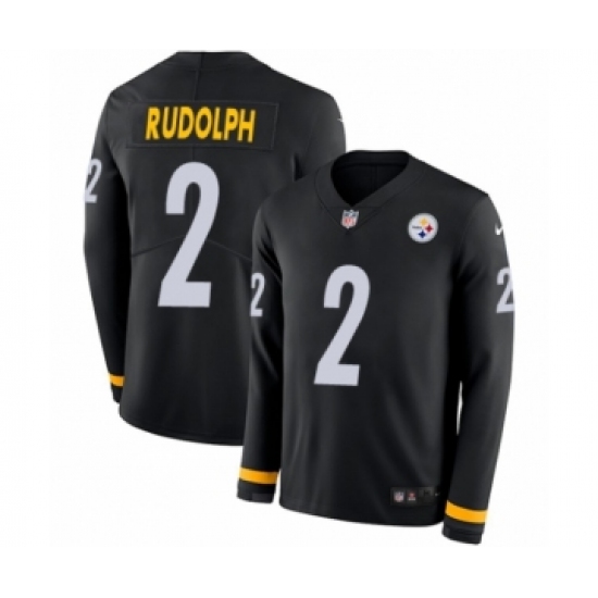 Youth Nike Pittsburgh Steelers 2 Mason Rudolph Limited Black Therma Long Sleeve NFL Jersey