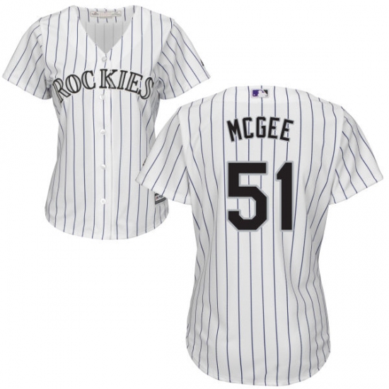 Women's Majestic Colorado Rockies 51 Jake McGee Authentic White Home Cool Base MLB Jersey