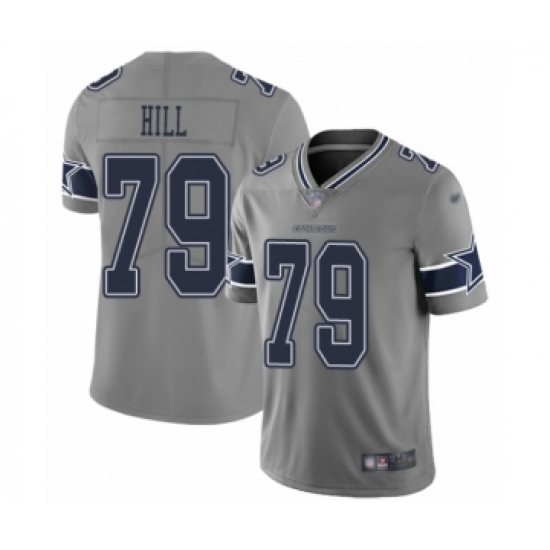 Men's Dallas Cowboys 79 Trysten Hill Limited Gray Inverted Legend Football Jersey