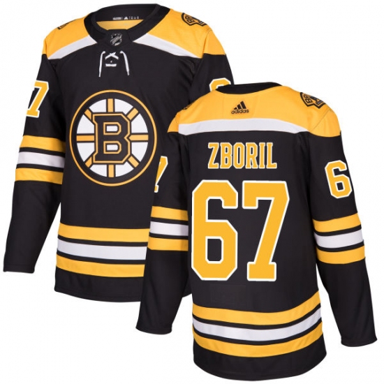 Men's Adidas Boston Bruins 67 Jakub Zboril Authentic Black Home NHL Jersey