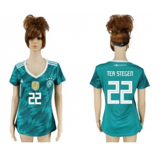 Women's Germany 22 Ter Stegen Away Soccer Country Jersey