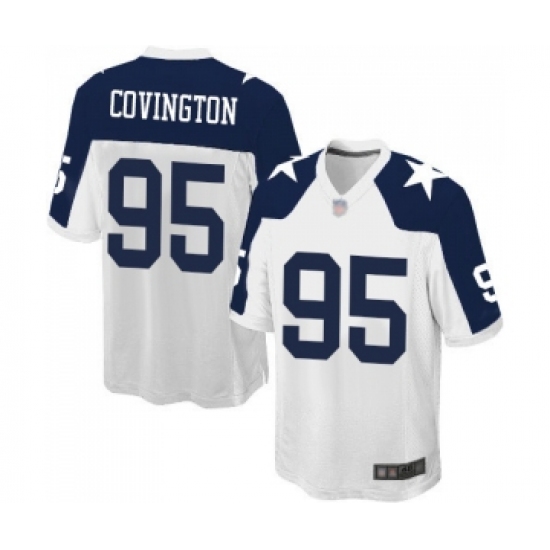 Men's Dallas Cowboys 95 Christian Covington Game White Throwback Alternate Football Jersey