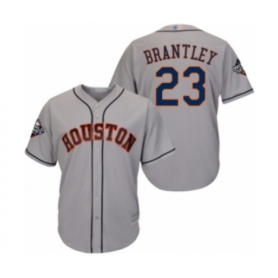 Youth Houston Astros 23 Michael Brantley Authentic Grey Road Cool Base 2019 World Series Bound Baseball Jersey