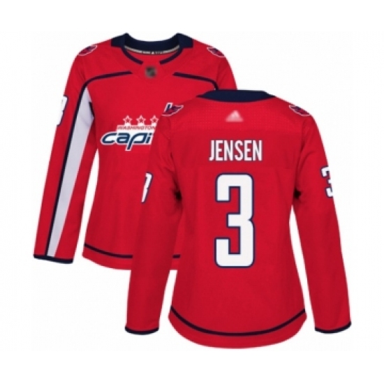 Women's Washington Capitals 3 Nick Jensen Authentic Red Home Hockey Jersey