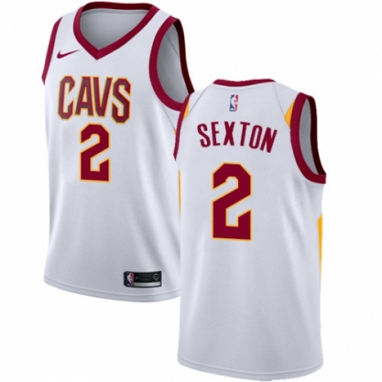 Men's Nike Cleveland Cavaliers 2 Collin Sexton Swingman White NBA Jersey - Association Edition