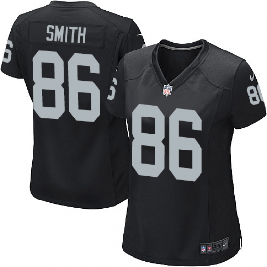 Women's Nike Oakland Raiders 86 Lee Smith Game Black Team Color NFL Jersey