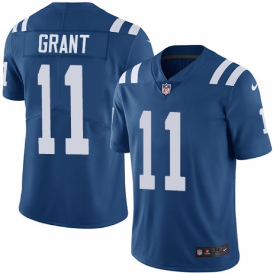 Men's Nike Indianapolis Colts 11 Ryan Grant Royal Blue Team Color Vapor Untouchable Limited Player NFL Jersey