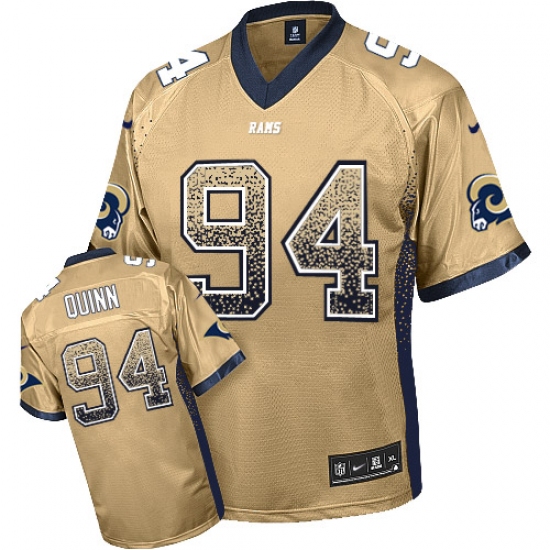 Men's Nike Los Angeles Rams 94 Robert Quinn Elite Gold Drift Fashion NFL Jersey