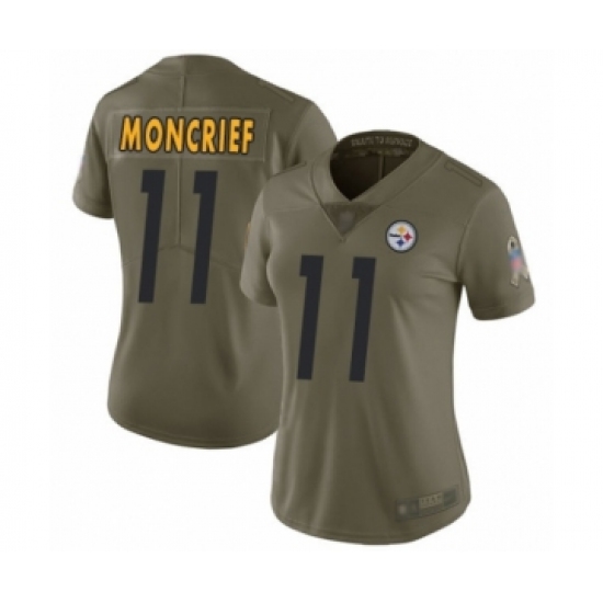 Women's Pittsburgh Steelers 11 Donte Moncrief Limited Olive 2017 Salute to Service Football Jersey
