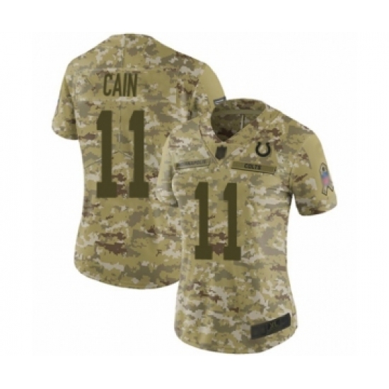 Women's Indianapolis Colts 11 Deon Cain Limited Camo 2018 Salute to Service Football Jersey