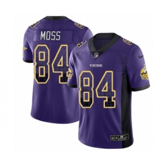 Men's Nike Minnesota Vikings 84 Randy Moss Limited Purple Rush Drift Fashion NFL Jersey