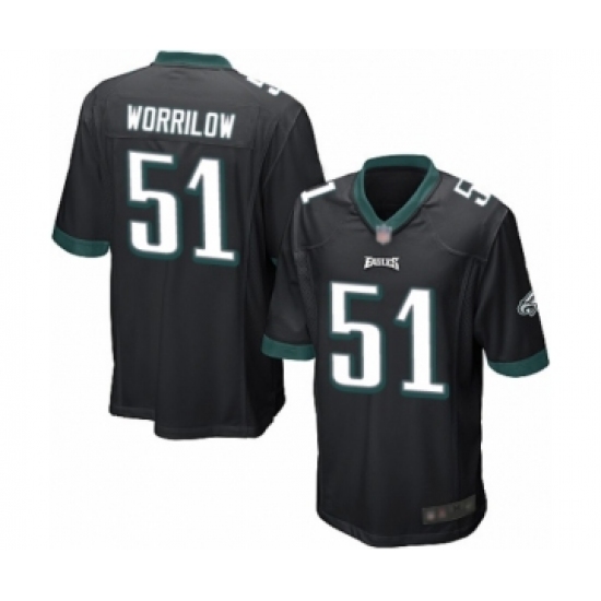 Men's Philadelphia Eagles 51 Paul Worrilow Game Black Alternate Football Jersey