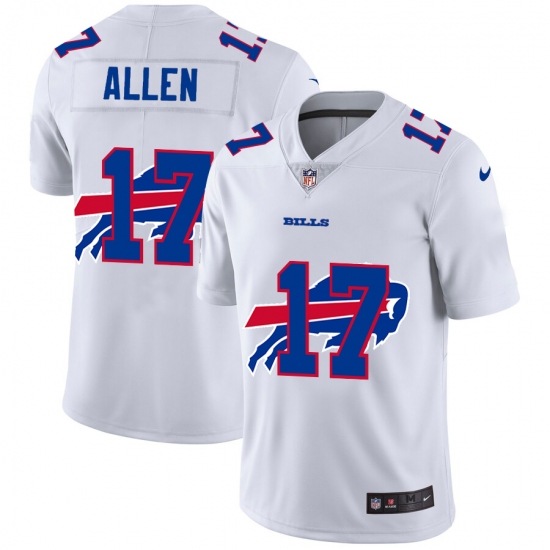 Men's Buffalo Bills 17 Josh Allen White Nike White Shadow Edition Limited Jersey
